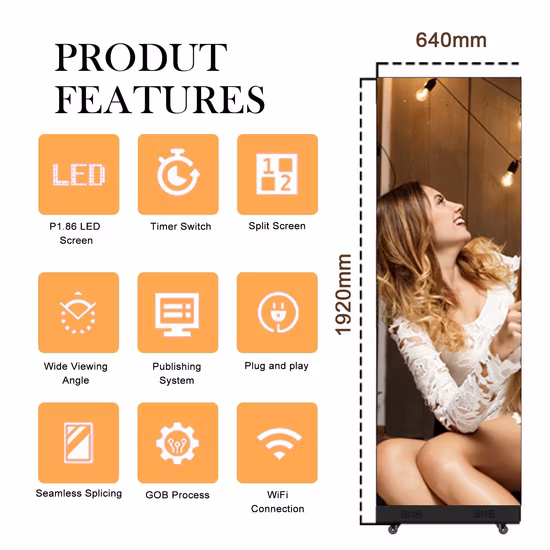 Écran portatif de panneau de contrôle du WiFi 4G d'affichage d'affiche de la publicité LED debout d'intérieur P2.5