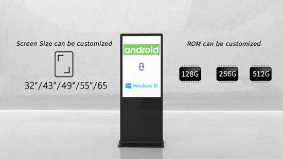 Cadre numérique LCD sur pied de 55 pouces, Machine publicitaire verticale Ultra fine, écran tactile, prix TV chinois